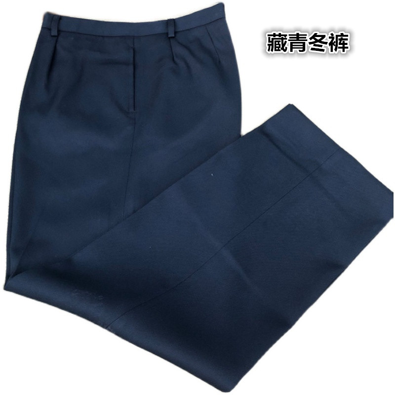全新真品海冬裤藏青色毛哔叽冬季裤子不带屁兜款宽松罩裤男休闲裤