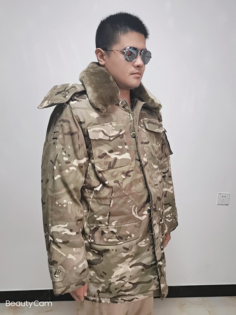 大衣际华正版迷彩冬季加厚地形棉大衣内胆毛领军迷大衣