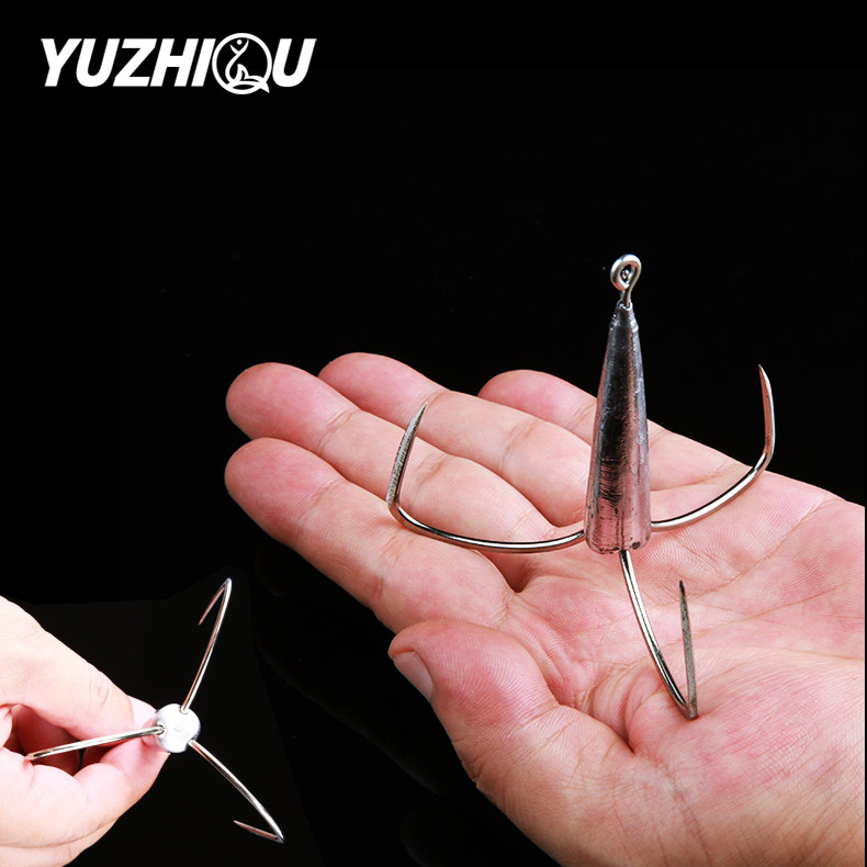 yuzhiqu锚钩锚鱼钩挂鱼钩刀尖带铅刀锋三锚钩三爪钩搜鱼钩/划鱼