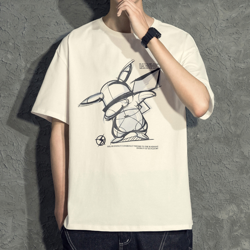 潮牌港风半袖t恤男生潮流宽松圆领短袖t桖夏季新款男士体恤衣服