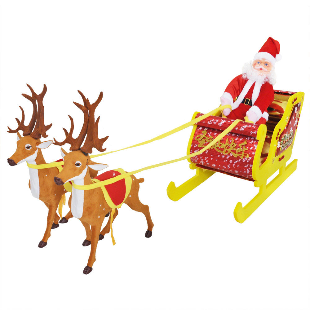 圣诞鹿拉车套餐圣诞鹿大型圣诞场景布置圣诞节装饰品圣诞老人鹿