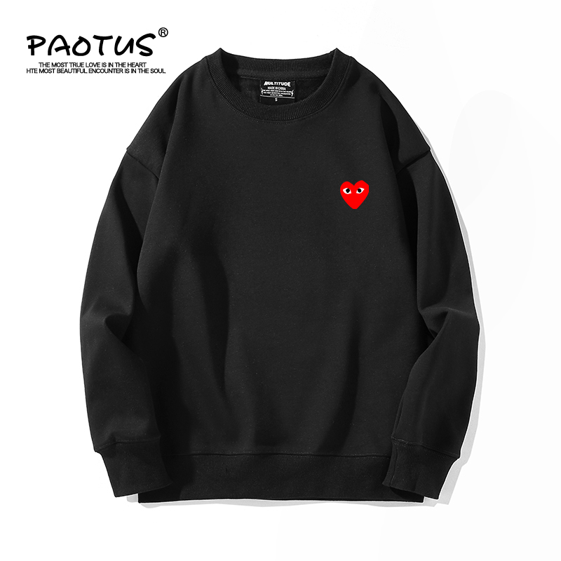 2021新款潮牌爱心印花圆领卫衣男女慵懒风ins情侣百搭cec春秋加绒