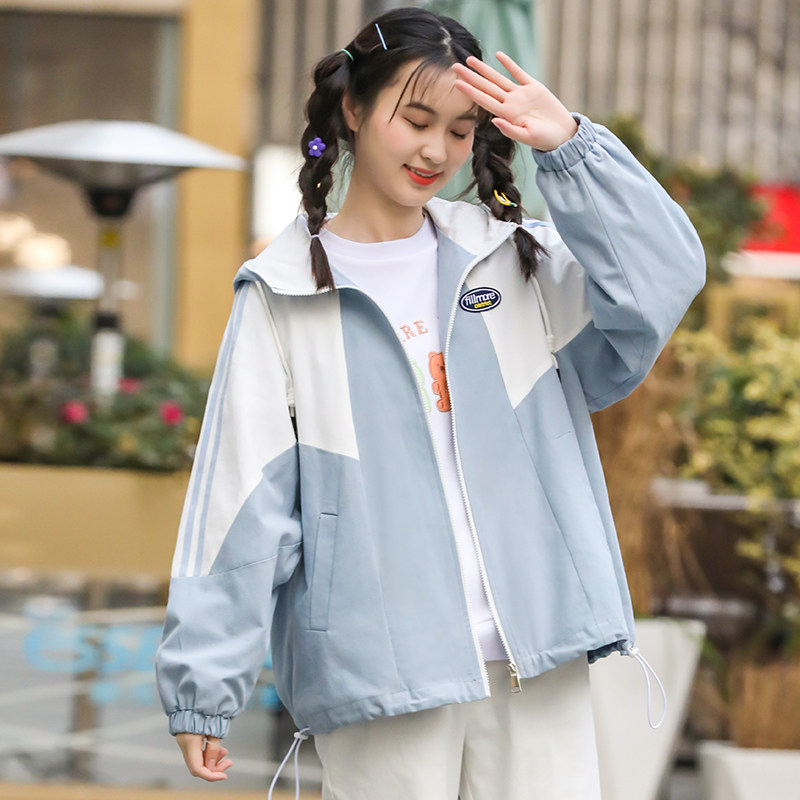 少女春秋女装中学生女士夹克外套初中生宽松棒球短外套