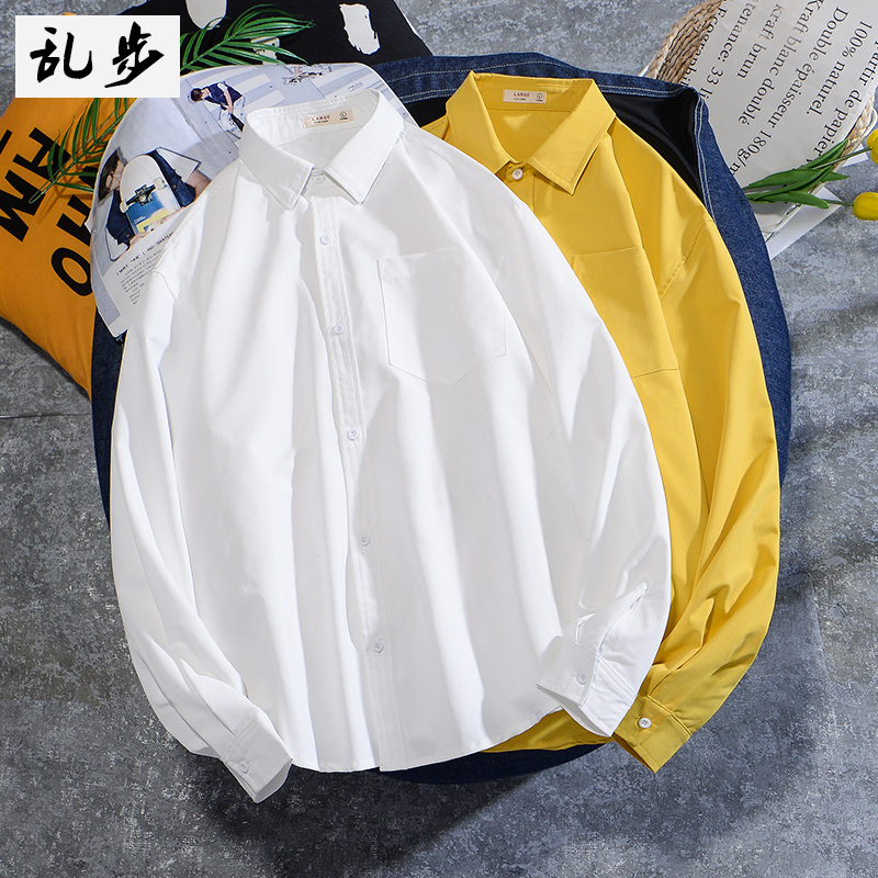 基础款衬衣日系dk制服白衬衫男士长袖休闲情侣装设计感小众上衣秋