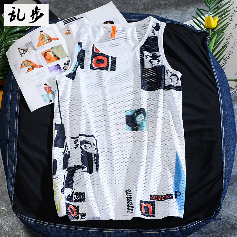 运动背心男速干吸汗篮球无袖宽松上衣跑步服冰丝透气T恤健身训练