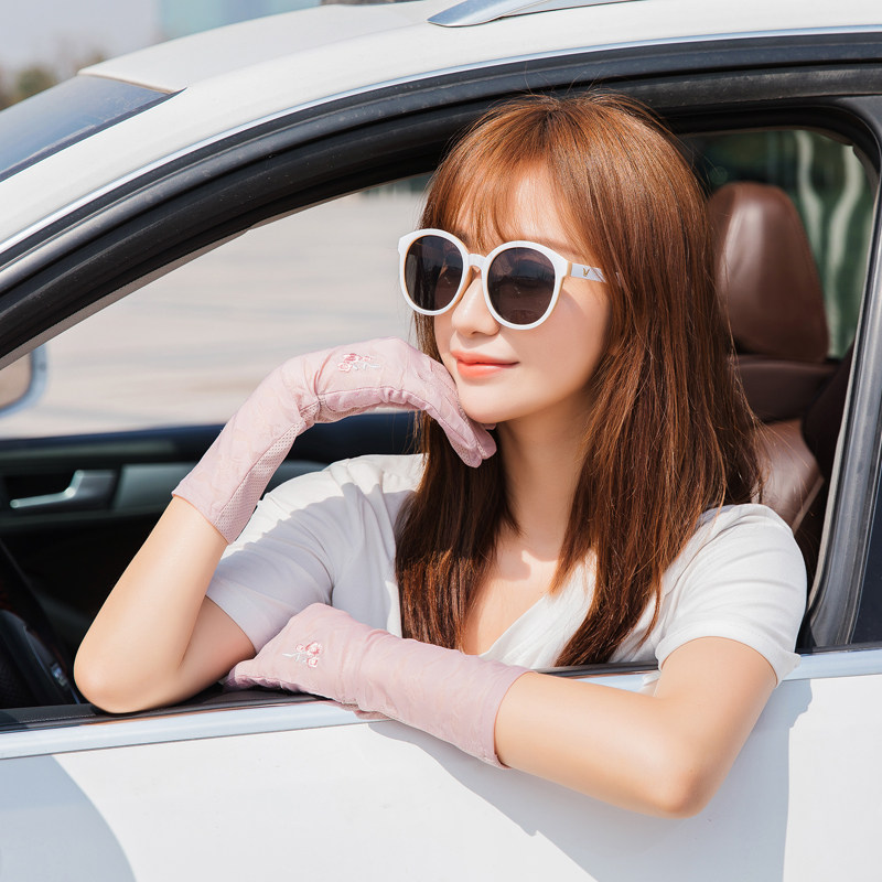 手套长款防紫外线开车防晒女夏冰丝骑车防滑薄款手套