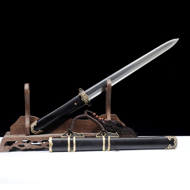 龙泉拙匠宝剑短剑手工唐剑八面小汉剑花纹一体刀剑