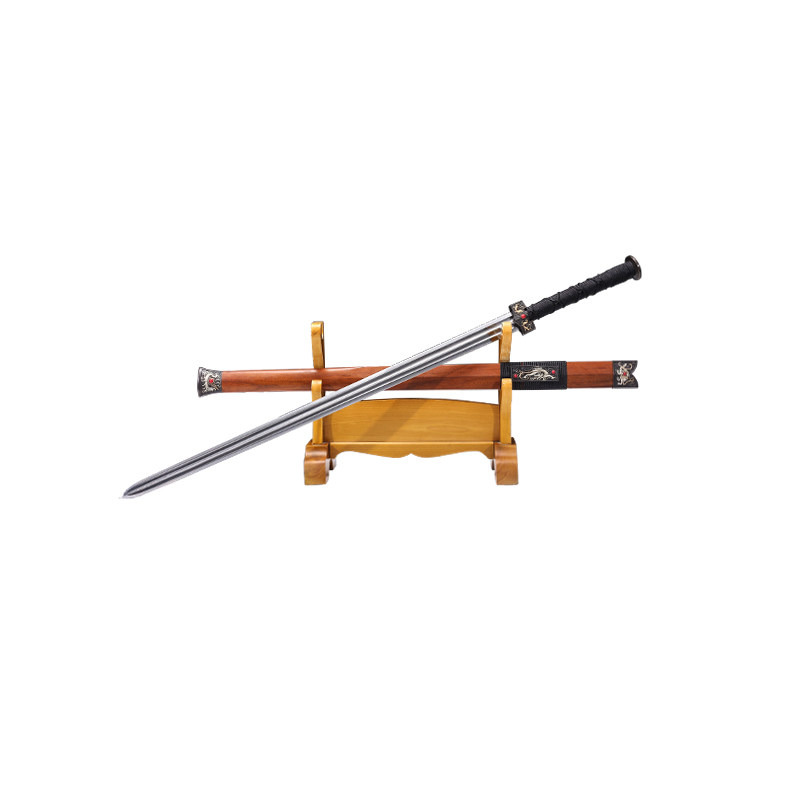 龙泉拙匠宝剑一体刀剑送礼镇冷兵器花纹钢新四圣刀剑