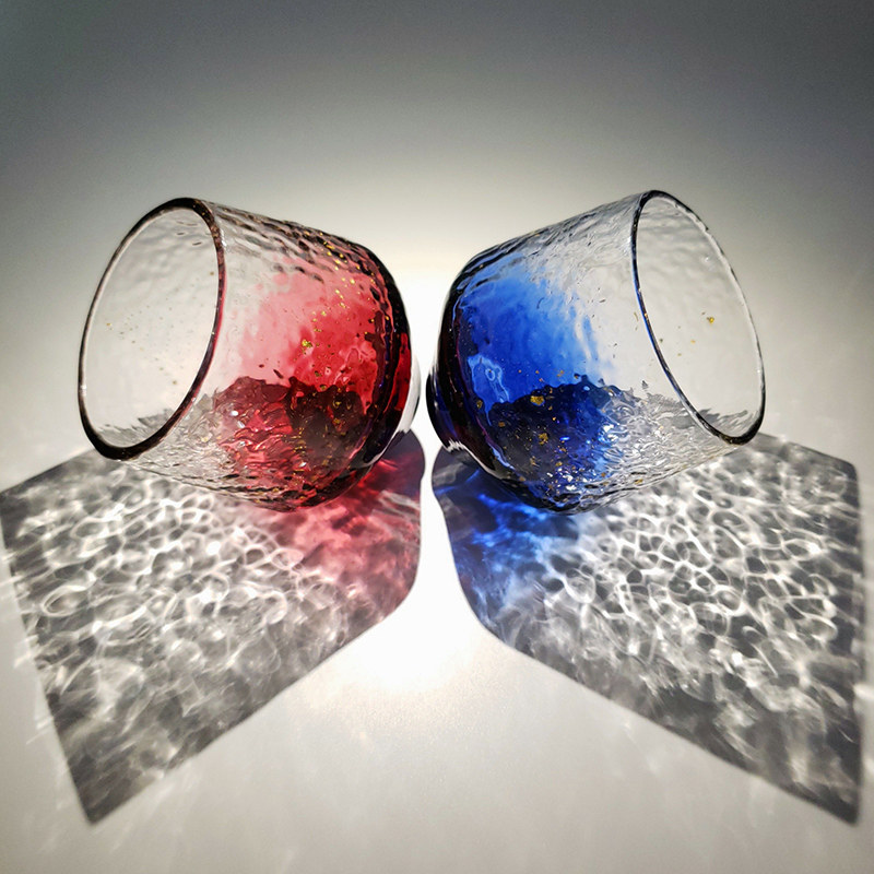 日本网红星空杯八千代窑宇宙星空杯子抖音水晶锤纹玻璃杯星空水杯