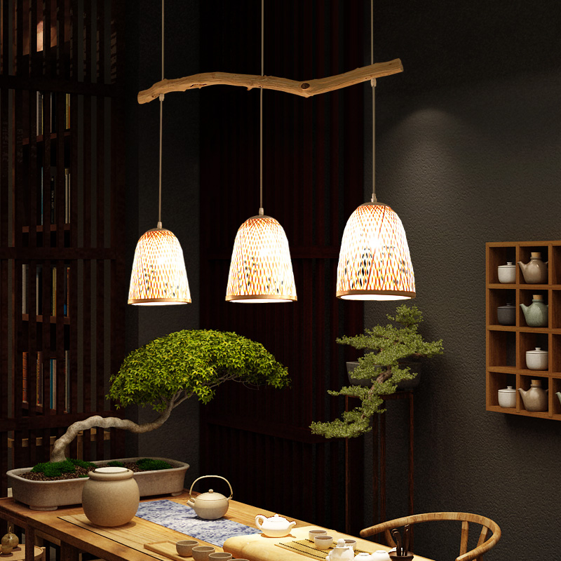 新中式禅意茶室吊灯民宿灯具中国国风创意个性树枝客厅吊灯