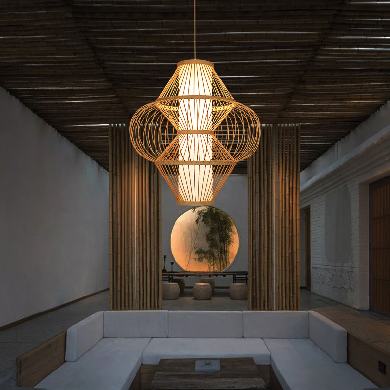 竹艺吊灯中式竹编餐厅民宿客栈创意个性客厅卧室客厅吊灯