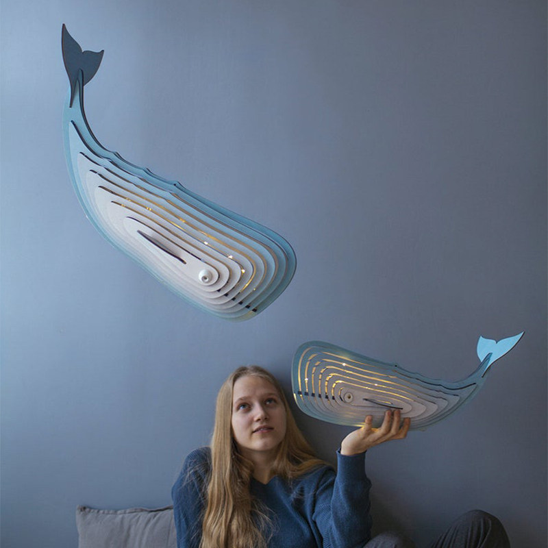 吊灯鲸鱼日式创意个性客厅卧室餐厅儿童酒店民宿儿童房吊灯