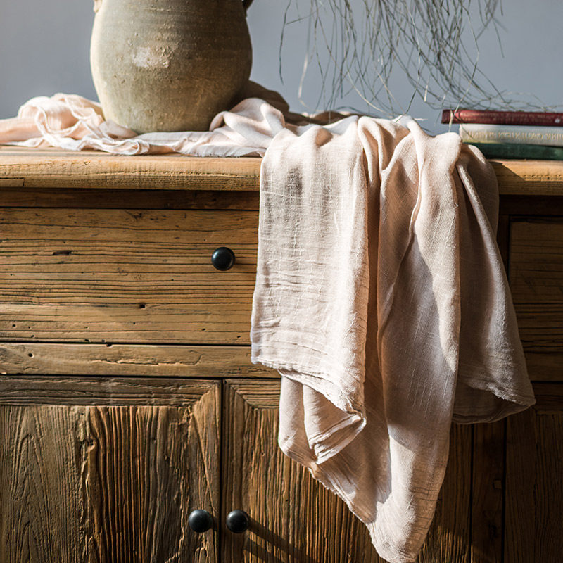 掬涵 拍摄道具布料 静物衬布 棉布粗布提花纹理装饰日式纯色