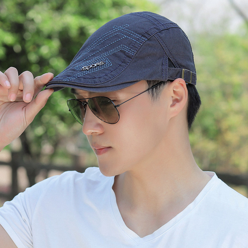 贝雷帽男士春夏季英伦复古鸭舌帽韩版休闲遮阳前进帽子