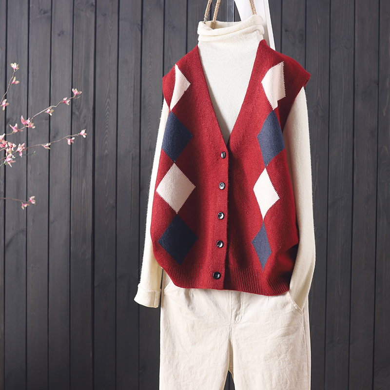 马甲背心女针织秋冬2021年新款韩版女士毛衣外套宽松外穿洋气开衫
