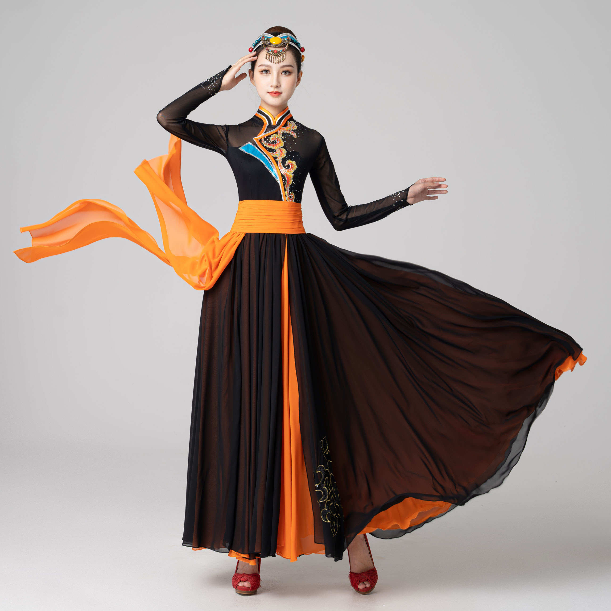 舞蹈阿幸蒙古族服装演出服民族风服饰蒙族服成人艺民族服装