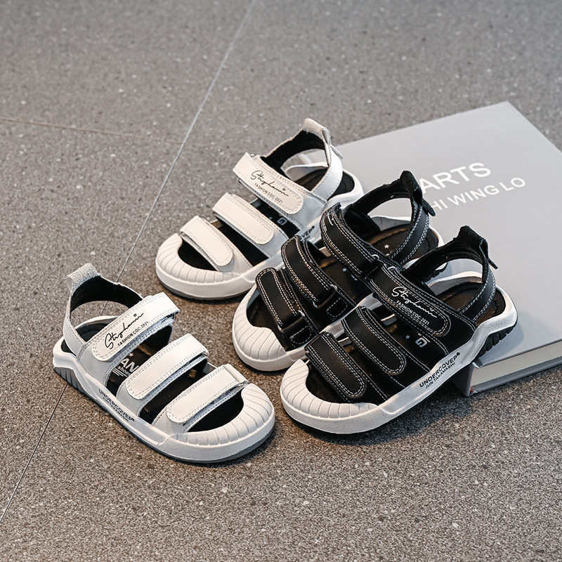 儿童凉鞋2022时尚简约中大5岁百搭小男孩鞋子包头凉鞋