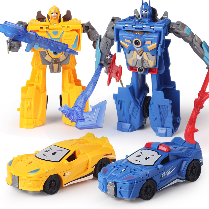 儿童变形玩具金刚益智百变汽车男孩黄蜂一步战士跑车机器人套装