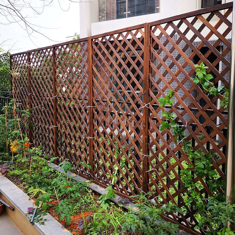 户外防腐木栅栅栏围栏庭院花园篱笆植物爬藤大型篱笆
