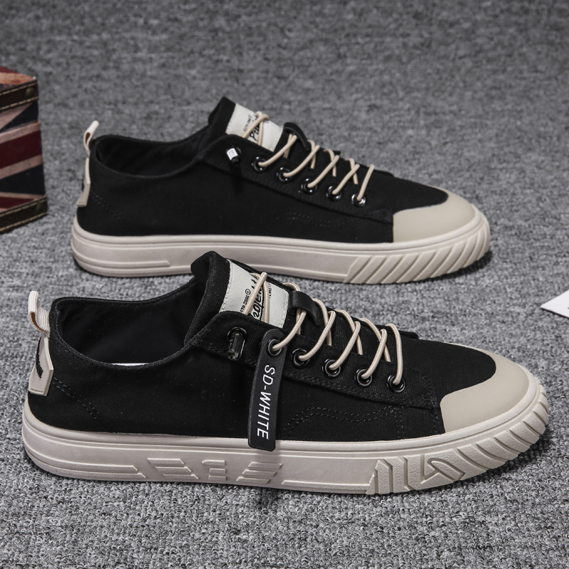 鸿星红星尔克男鞋春季帆布鞋潮流百搭板鞋夏季透气休闲老北京布鞋