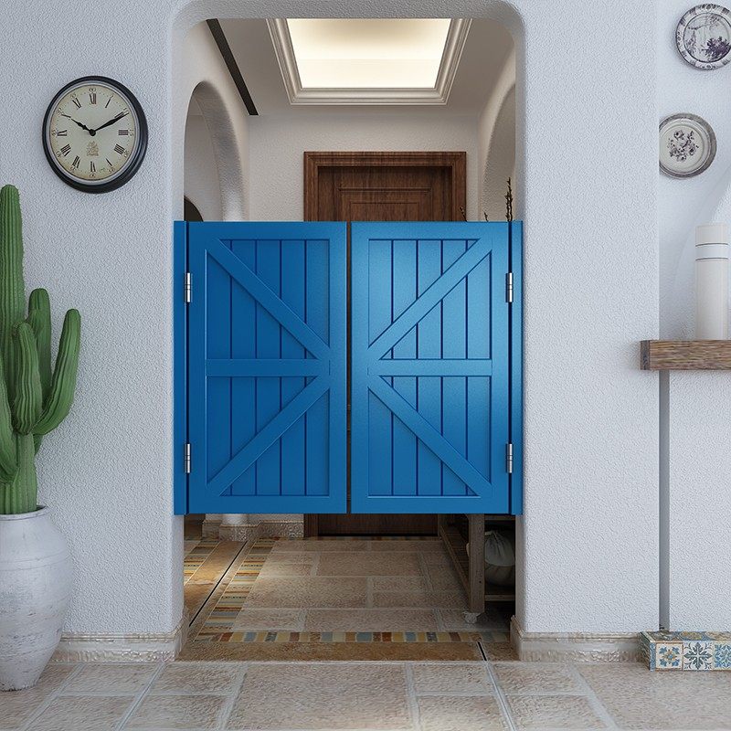 地中海实木栅栏半截半腰门吧台过道厨房卫生间隔断门室内门