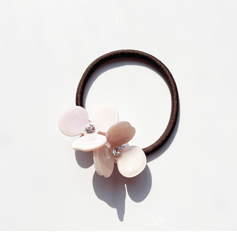 亚历山大同精致水钻三叶花女士马尾头绳气质优雅发饰