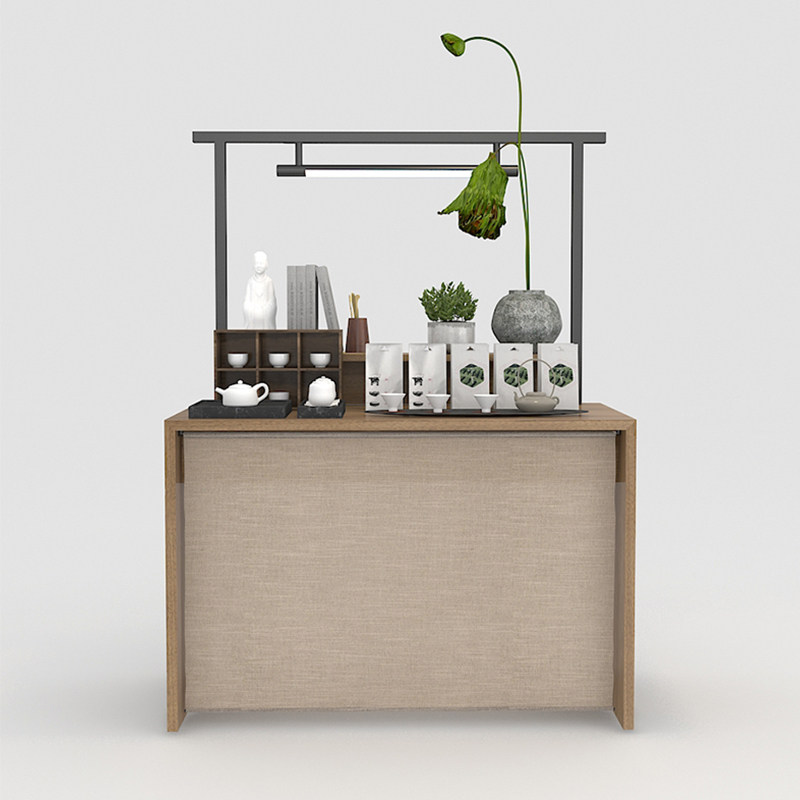 众匠坊茶叶促销中岛展示台茶具陈列边岛带灯样品商用展示柜