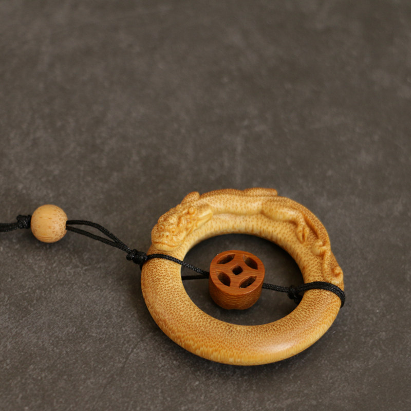 文玩手工雕刻玉竹貔貅竹圈挂件竹木制作鸟笼茶道