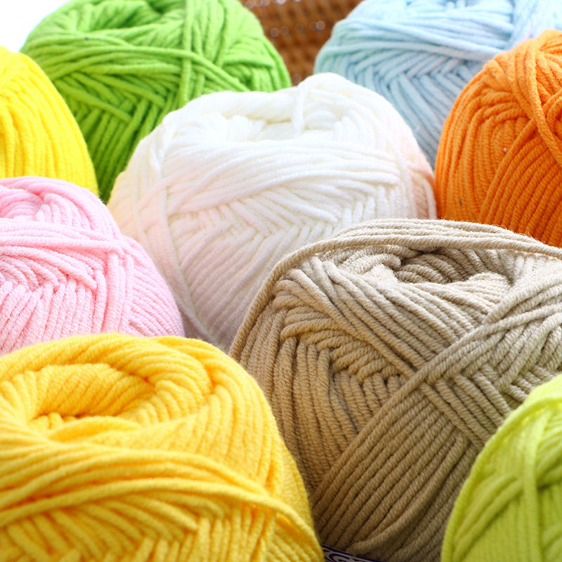 雪妃尔五股牛奶棉毛线5股精梳棉手工编织diy玩偶包材料包厂家批发