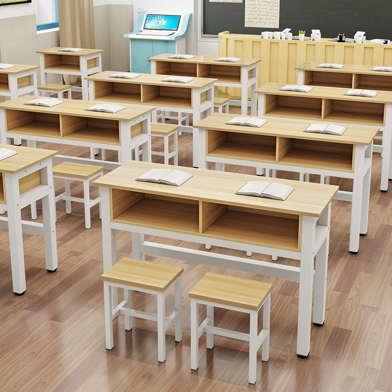 课桌椅学校中小学生双层课桌辅导班培训补习班抽屉直销课桌椅