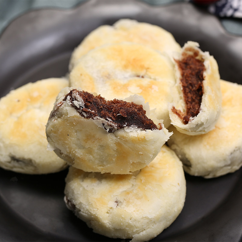 安徽无为特产正宗传统糕点洗沙饼占制苏式饼豆沙馅现做满3份包邮