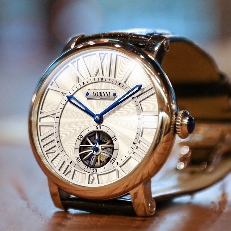 罗宾尼手表男机械表2021新款男士潮流全自动正品防水镂空飞轮腕表