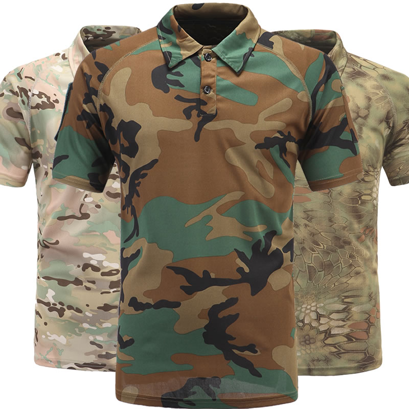 驮郎翻领T恤军训迷彩t恤男女军迷短袖宽松夏季户外拓展短袖