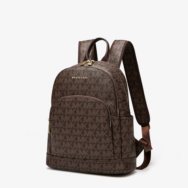 夏天包包2021年新款时尚mk双肩包大容量印花老花双肩背包