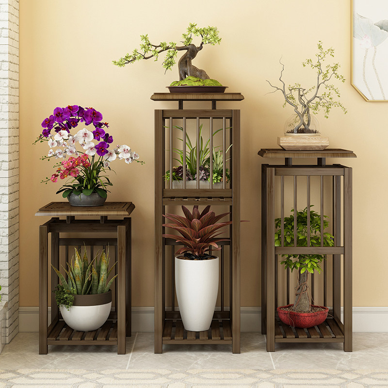 花架室内单个落地式阳台吊兰盆栽花台置物架中式花架