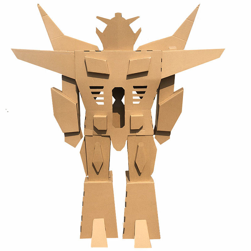 儿童纸箱机器人手工手工制制作材料环保纸盒幼儿园白模填色