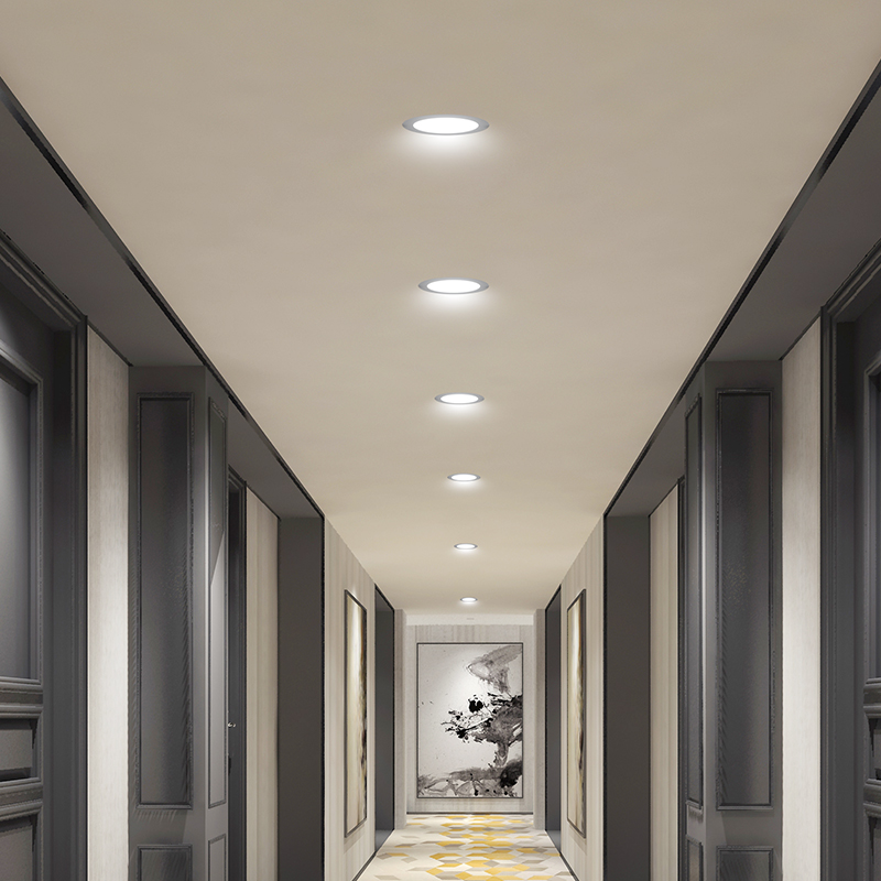 感应筒灯led嵌入式雷达红外人体家用过道走廊楼梯5w射灯天花灯