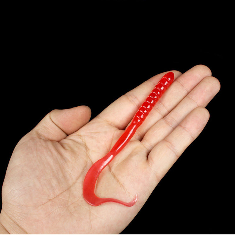 10只装超长尾4g摆尾卷尾蛆软饵套装翘嘴鲈鱼路亚饵