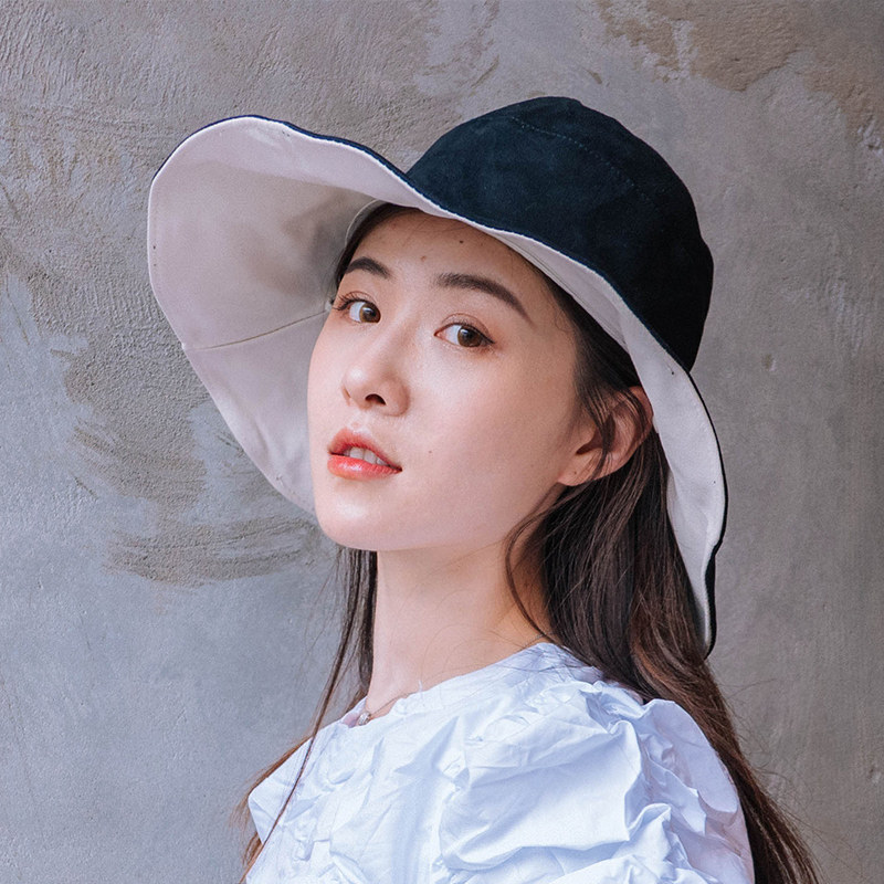 渔夫帽女夏韩版百搭休闲闲日双面遮阳防晒折叠帽子
