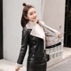 Leather women's short Korean version slim and plush small coat Pu motorcycle black leather jacket spring and autumn winter Leather women's short Korean version slim and plush small coat Pu motorcycle black leather jacket spring and autumn winter