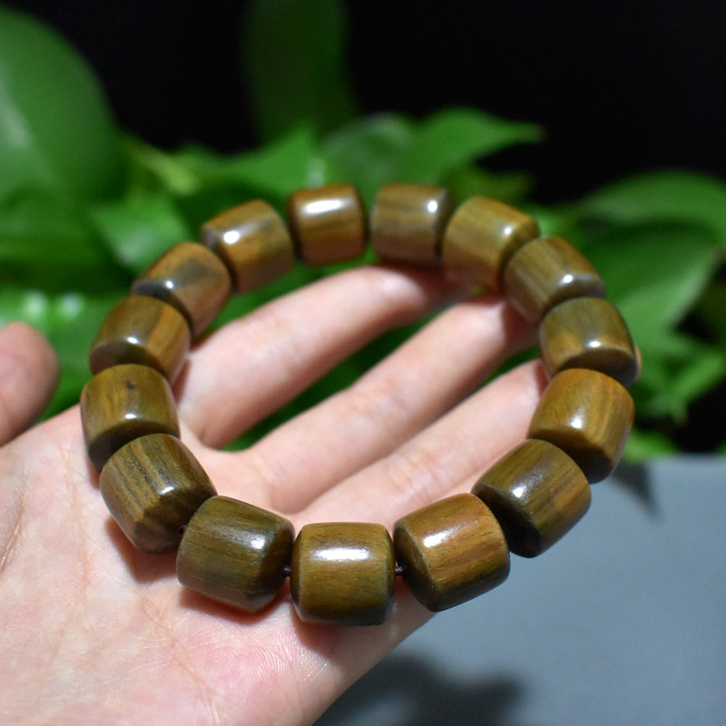 绿檀手串檀香木沉水老料佛珠木手串文玩手链男女佛珠