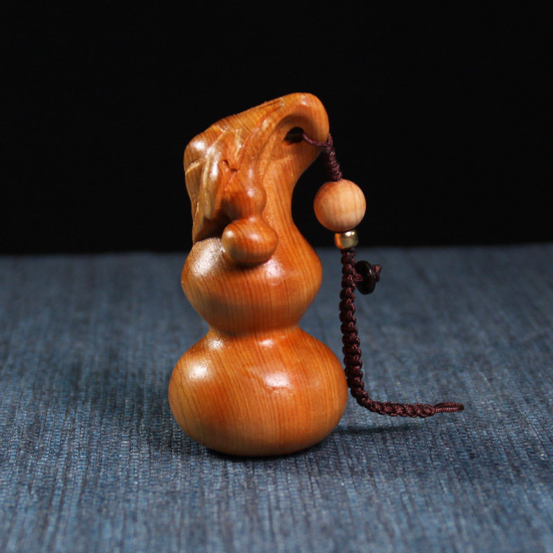钥匙扣太行柏木葫芦男女汽车挂件饰链木雕雕刻项坠