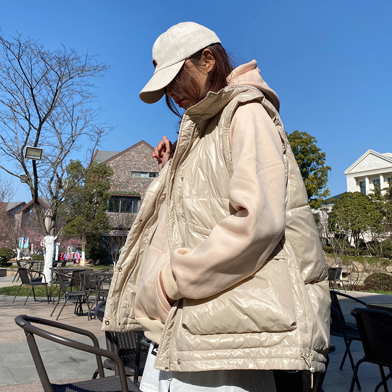 加肥大码羽绒马甲女200斤胖妹外穿宽松2021秋冬新孕妇背心棉马夹