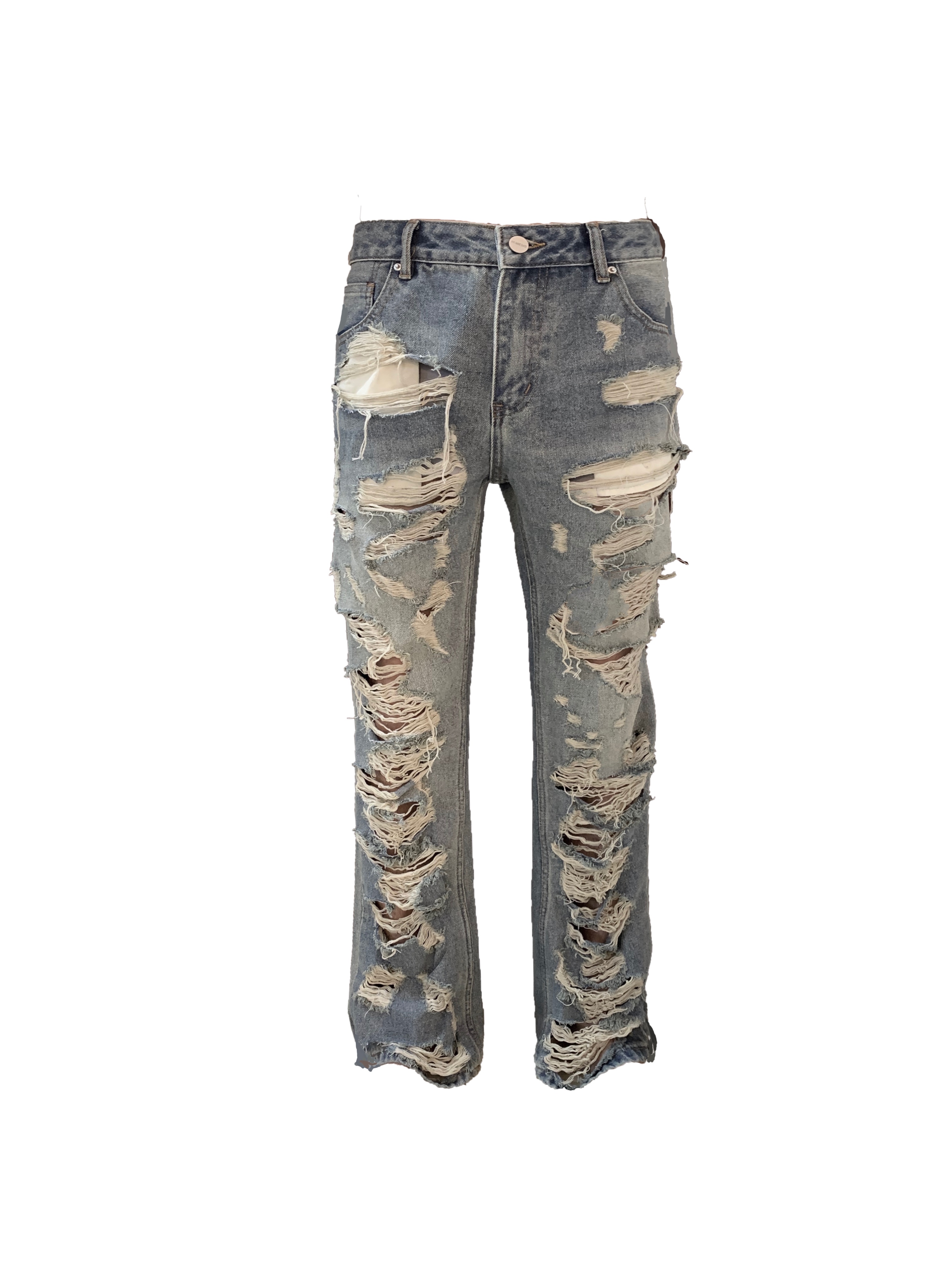 「Rabbit.b」FOR GODS SAKE 流浪者大破坏牛仔裤手工切割水洗街头