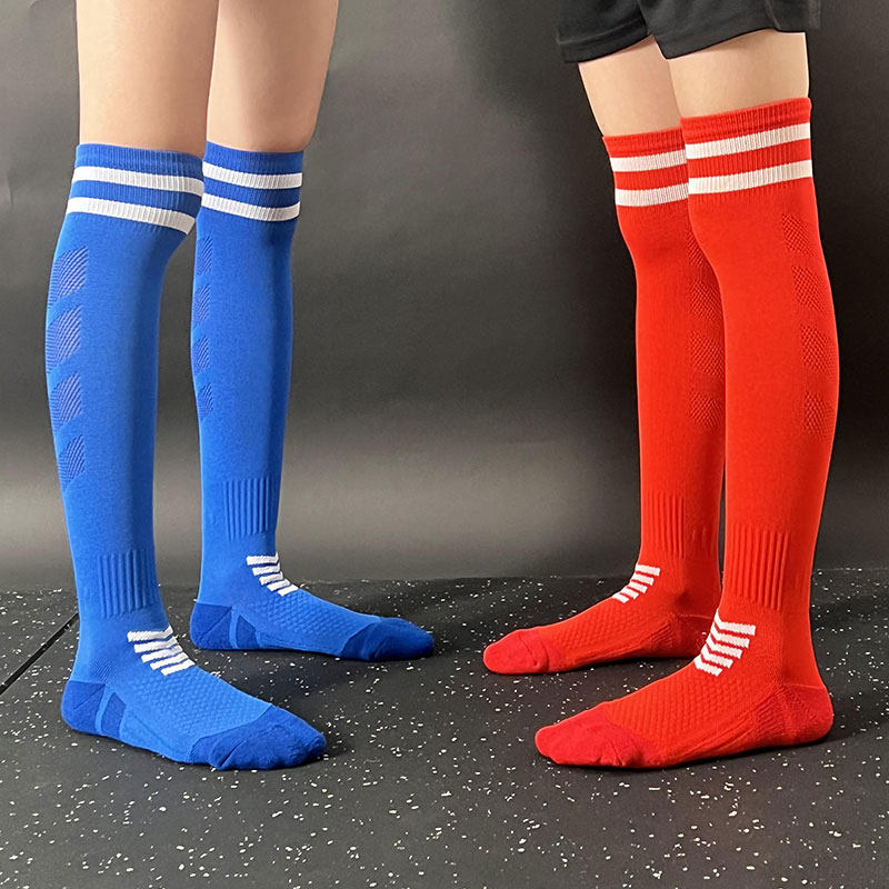 足球专业儿童袜薄款男童长筒过膝加厚毛巾运动足球袜