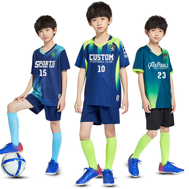 足球儿童套装男童球衣定制短袖学生运动比赛队服足球服