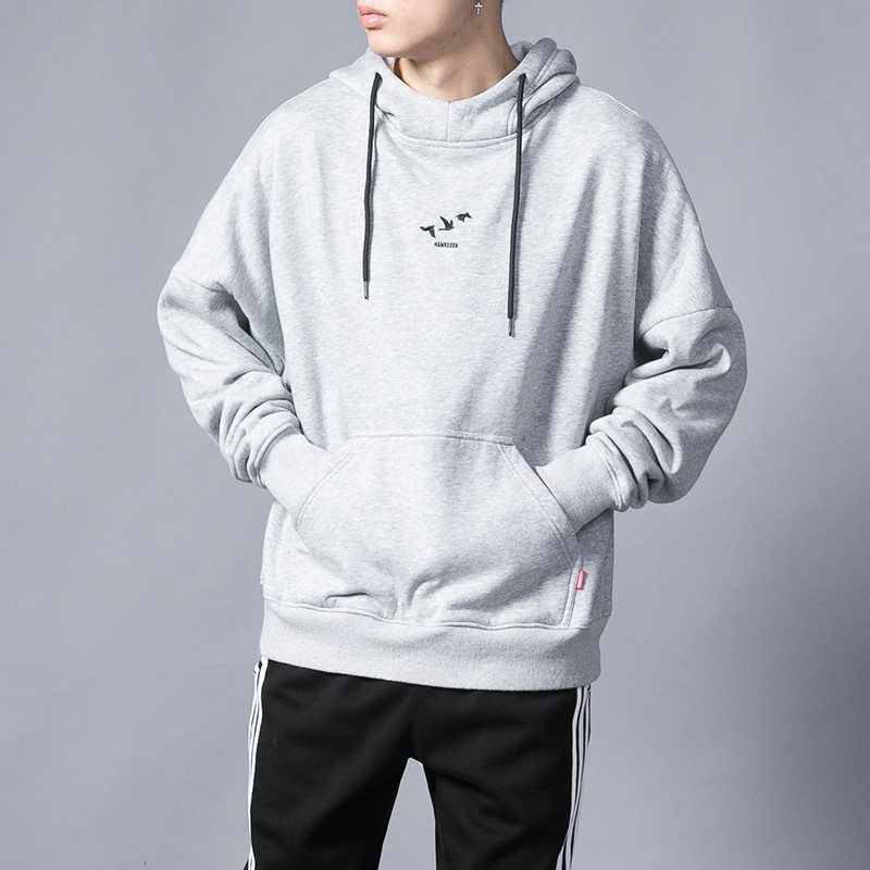 卫衣男秋季连帽潮流宽松2019新款帽衫黑色休闲运动服男士黑色衣服