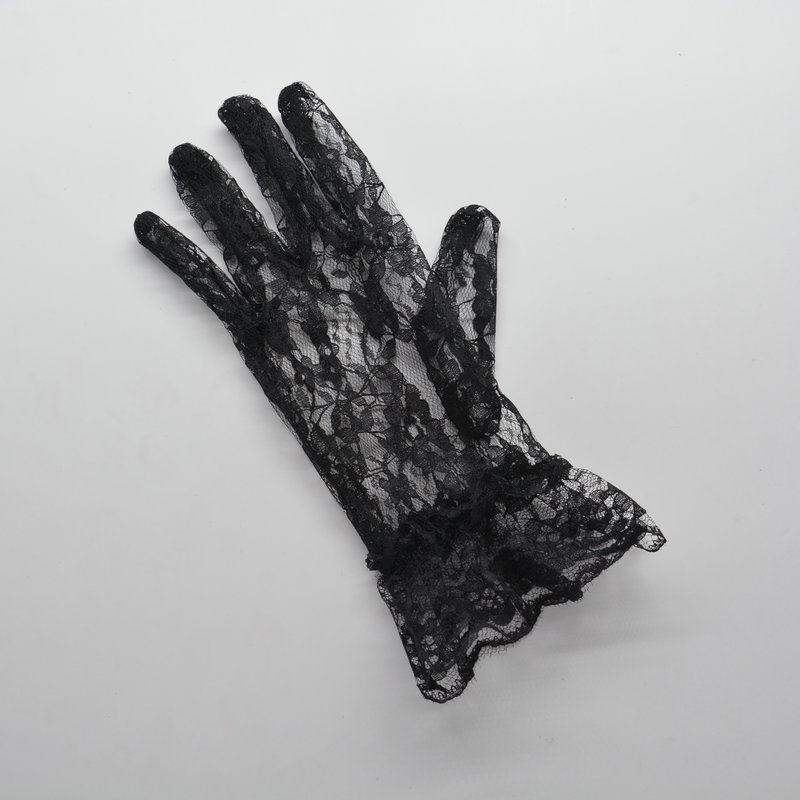 手套法式黑白白色蕾丝防晒旅拍婚纱礼服酒会派对手套