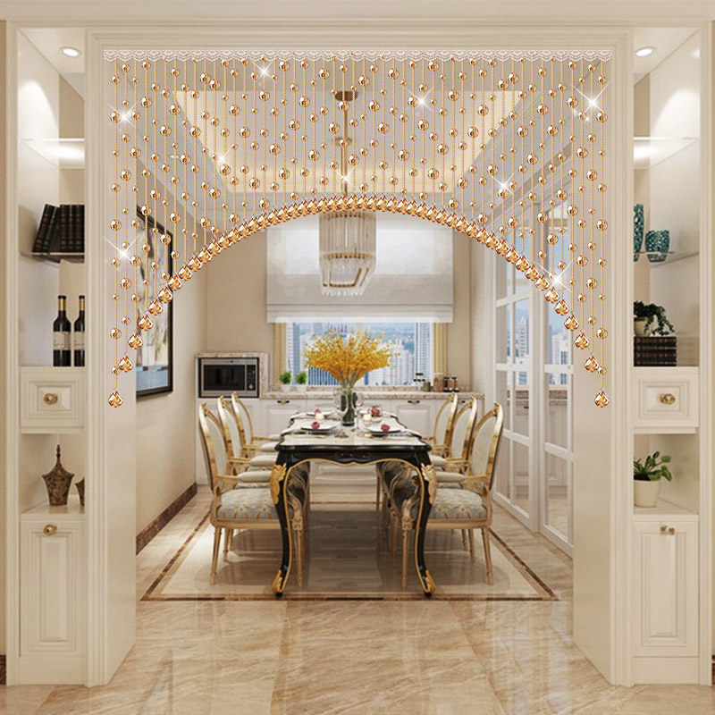 水晶珠帘过道门帘装饰挂帘玄关屏风隔断客厅珠帘