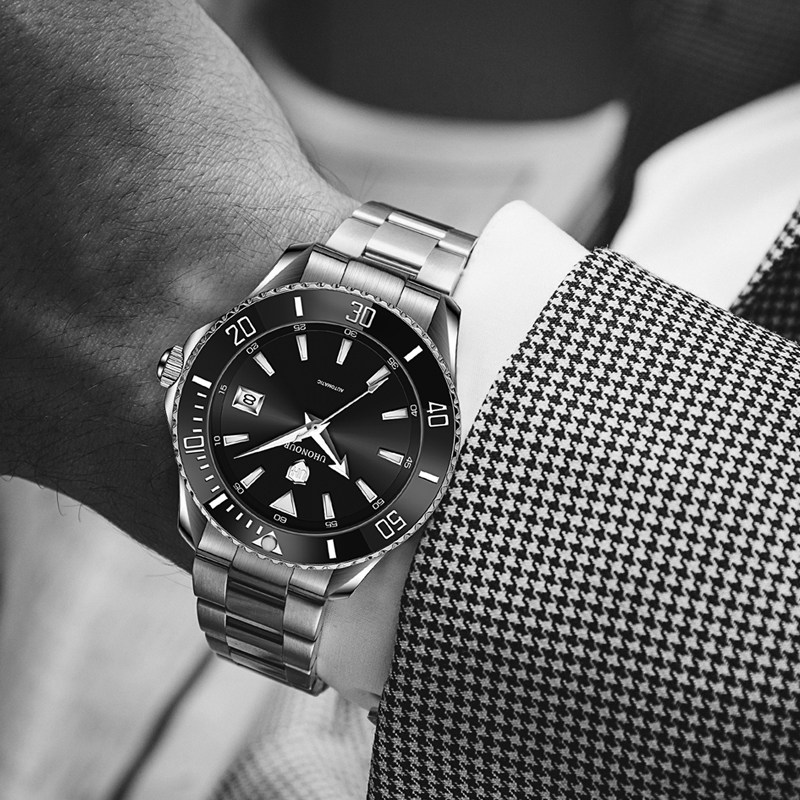 uhonour宇赫水鬼系列男士手表全自动机械表百米防水国产腕表